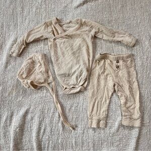 Quincy Mae Pointelle Cream Baby Outfit Set